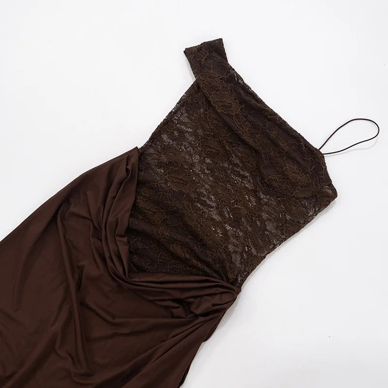 שמלת מקסי בשילוב תחרה הלן