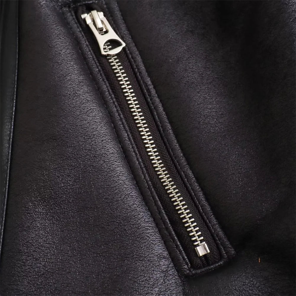 מעיל עור עם פרווה דגם איזבל