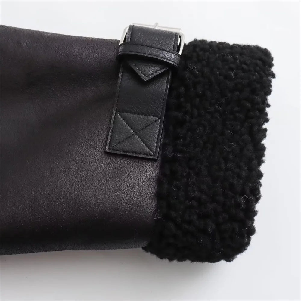 מעיל עור עם פרווה דגם איזבל